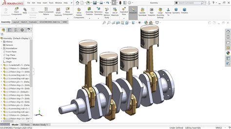 Four Cylinder Engine In Solidworks Solidworks Solidworks Tutorial