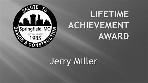 2023 Lifetime Achievement Award Jerry Miller Youtube