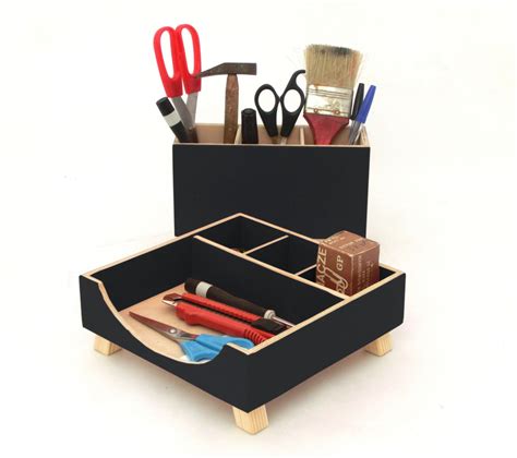 Desk Organizer Black, Desktop Organizer, Desktop Set, Wooden set ...