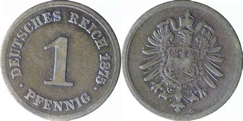 Deutschland 1 Pfennig 1875 G Kaiserreich Ss MA Shops