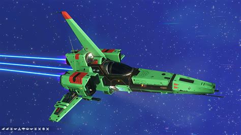 Green And Chrome Alpha Fighter With Red Accents Serenity Engines