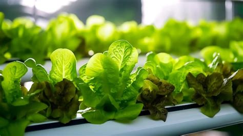 Premium Ai Image Lettuce Growing In A Hydroponic Hydroponic System