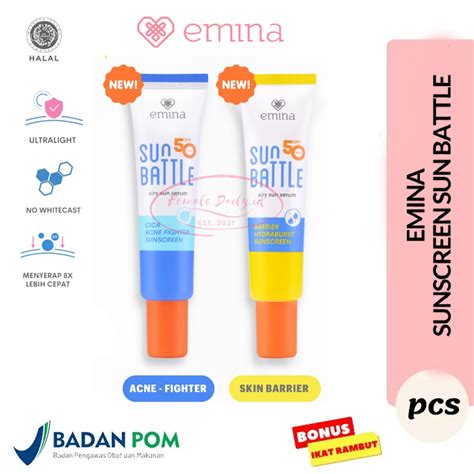 Jual Emina Sun Battle Spf Pa Barrier Hydraburst Sunscreen And