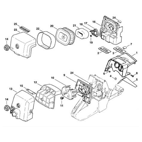 Stihl Ms Chainsaw Ms Magnum Parts Diagram Shroud Air Filter