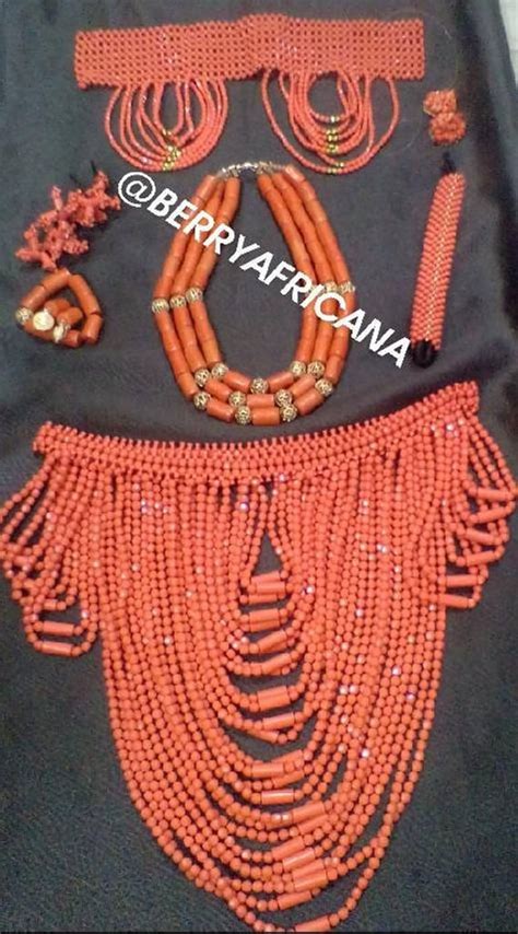 Benin Bridal Coral Beads Outfit African Wedding Coral Beads Set For