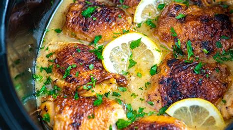 Slow Cooker Lemon Chicken Thighs Recipe