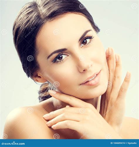 Portrait Of Woman With Naked Shoulders Stock Photo Image Of Head Portrait