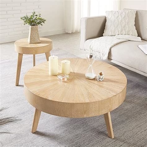 Amazon Gexpusm End Tables Living Room Set Of 2 Round Solid