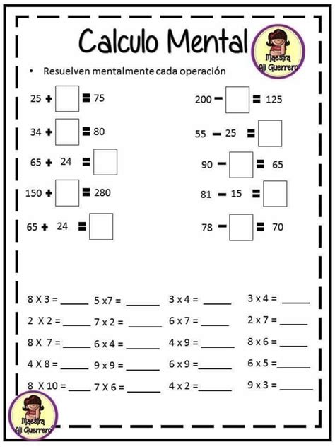 Ejercicios De Matematicas Sumas Y Restas Para Tercer Grado