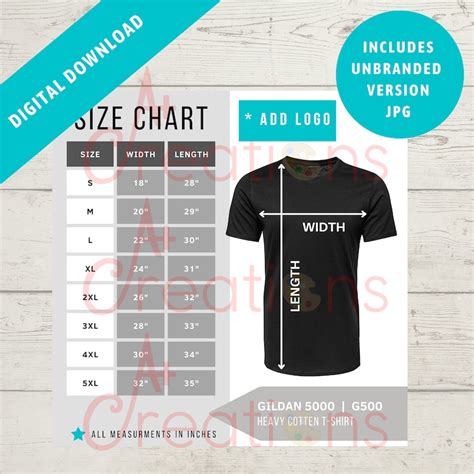 G500 Size Chart Gildan Digital Size Chart for Heavy Cotton T-shirt JPG ...