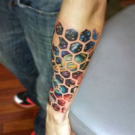 80 Honeycomb Tattoo Designs For Men Hexagon Ink Ideas