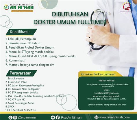 Lowongan Kerja Dokter Umum Fulltime Di Rumah Sakit An Ni Mah