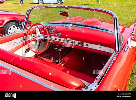 1955 Vintage Red Ford Thunderbird Interior Classic American