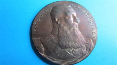 MEDAILLE BRONZE BELGIEN Leopold II Weltausstellung 1908 Brüssel in ss