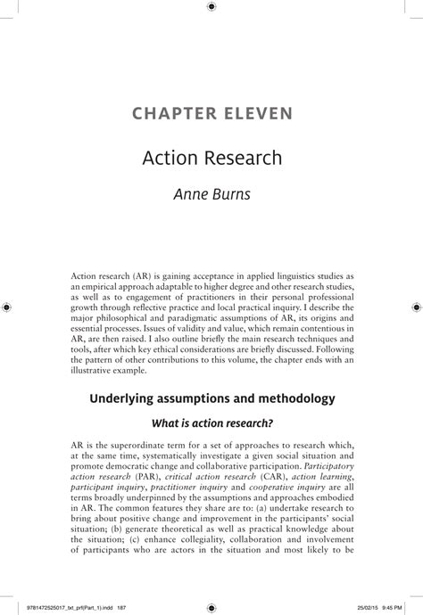 Examples Of Action Research Papers In Education Sample Action Research