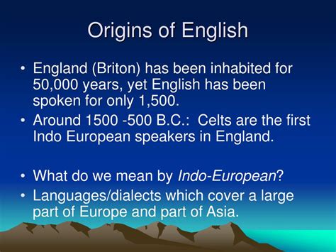 Ppt History Of The English Language Powerpoint Presentation Free