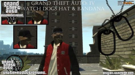 Gta 4 Watch Dogs Hat And Bandana For Niko V10 Mod