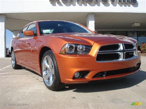 2011 Toxic Orange Pearl Dodge Charger Rt Plus 47350972 Photo 3 Car Color