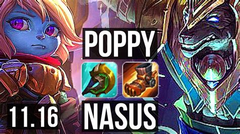 Poppy Vs Nasus Top 7 Solo Kills 1200 Games 1 3m Mastery 7 1 0