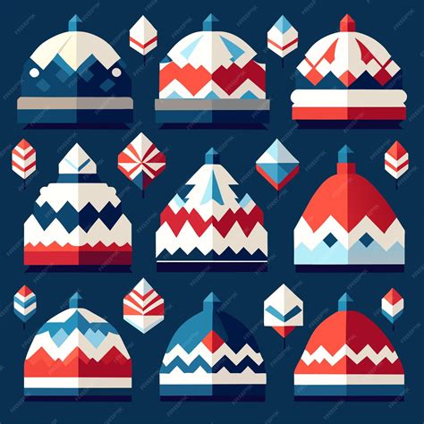 Premium Vector Snow Cap Collection Set