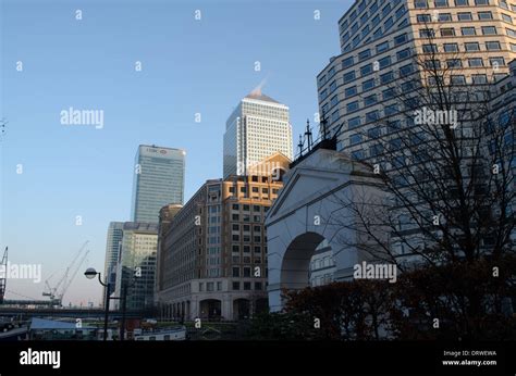 Buildings In Canary Wharf London Stock Photo Alamy