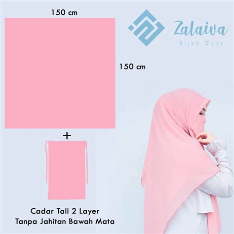 Jilbab X Segiempat Hijab Set Cadar Layer Tanpa Jahitan Bawah