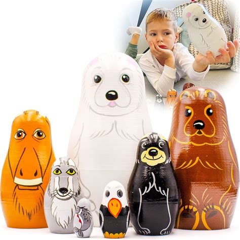 Nesting Dolls Animals Set of 7 pcs – Matryoshka with Polar Animals