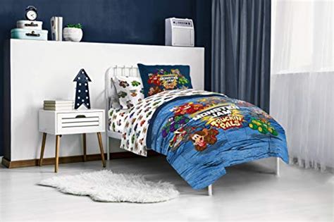 Monster Jam Truckin Pals 5 Piece Twin Bed Set Includes Comforter