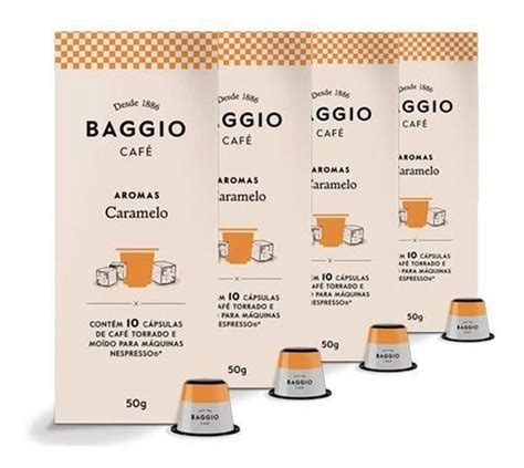 4 Pacotes Cápsula Baggio Aromatizado Caramelo Para Nespresso Cápsula