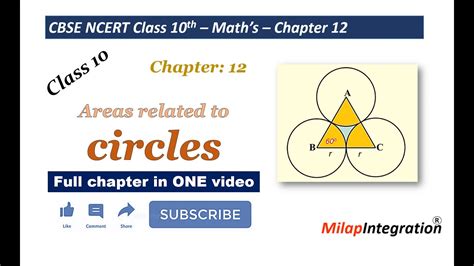 Areas Related To Circles Chapter 12 Class 10 Maths Cbse Ncert Milap Integration Youtube