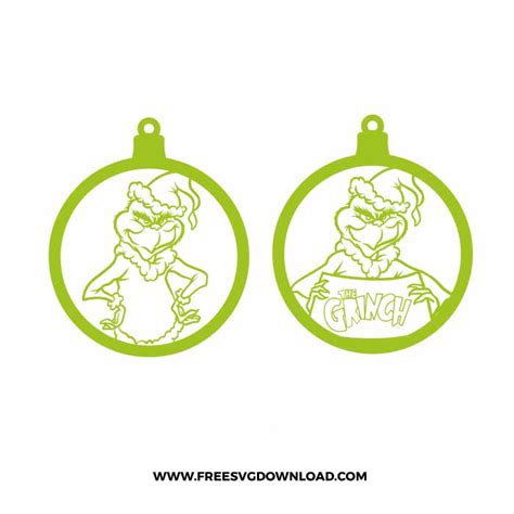 Grinch Christmas Ornament Svg And Png Free Cut Files Free Svg Download