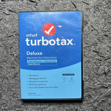 Turbotax Deluxe State 2021 Tax Software Cd Or Download Pc And Mac