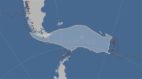 Earthquakes Around the Scotia Plate. Contour Map Stock Illustration - Illustration of ...