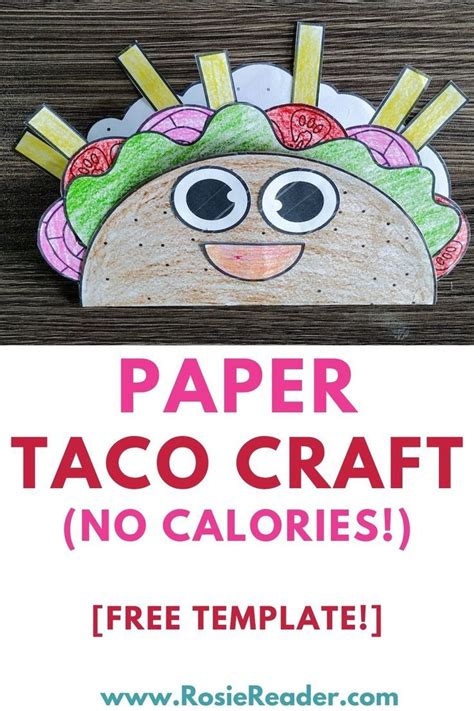 A Paper Taco Craft With The Text Free Printable On It And An Image Of A