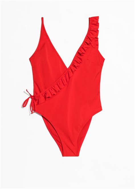 Ruffle Wrap Swimsuit And Other Stories Swimsuits 2018 Popsugar