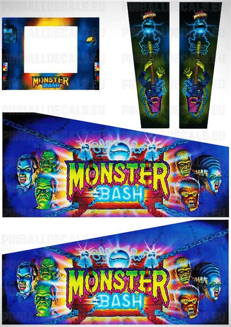 Monster Bash - Pinball Cabinet Decals Set - Pinball Decals EU