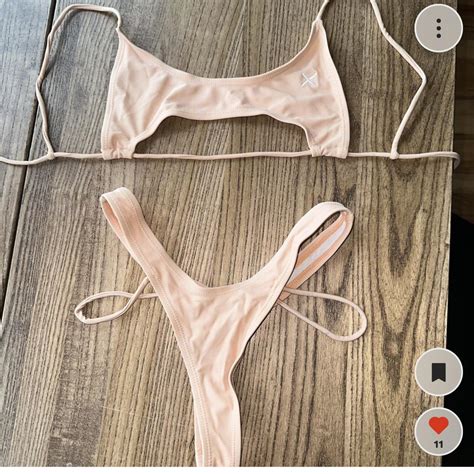 BoutineLA Peach Bikini Set Size S Never Worn Depop