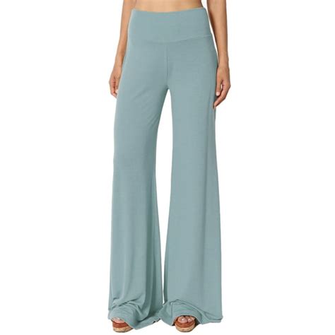 Themogan Themogan Womens Plus 33in High Waist Soft Jersey Wide Leg Palazzo Lounge Pants