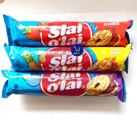 Jual BISKUIT SLAI OLAI 128 GRAM RASA STROBERI BLUEBERRY NANAS