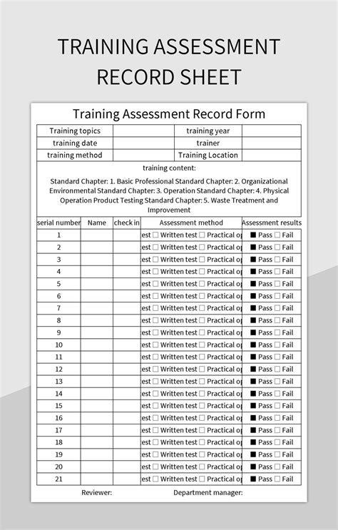 Employee Training Record Form Excel Template And Google Sheets File For