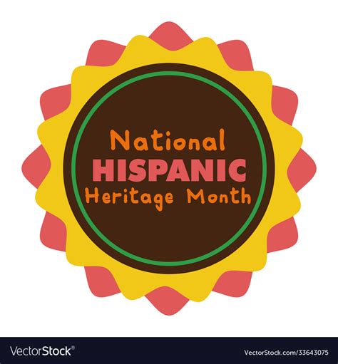 National Hispanic Heritage Lettering In Lace Flat Vector Image