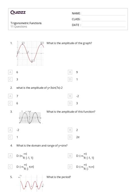 50 Trigonometric Functions Worksheets For 10th Class On Quizizz Free