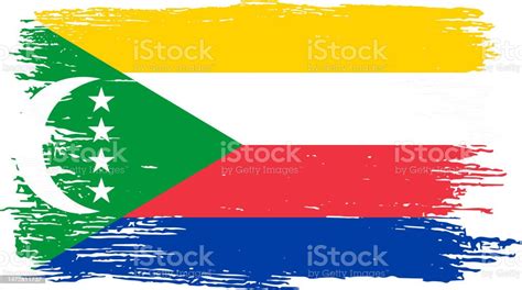 Vetores De Bandeira Das Comores Com Pincel De Tinta Texturizada Isolada No Fundo Png Ou