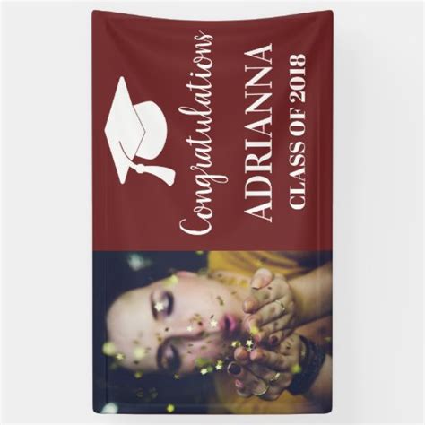 Congratulations Graduate Photo Maroon Banner Zazzle