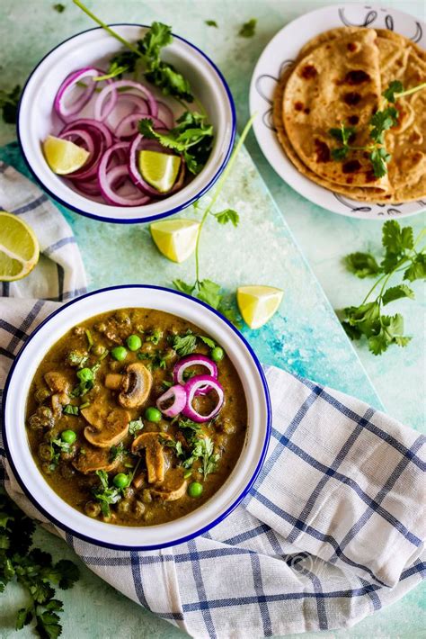 Dhingri Matar Curry Recipe Simple And Quick Vegan Mushroom And Peas