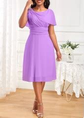 ROTITA Layered Light Purple Round Neck Sleeveless Dress Rotita