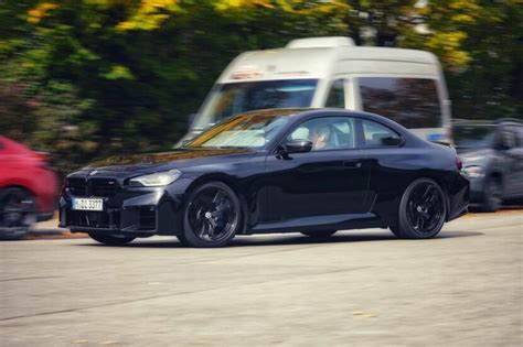 The 2023 Bmw M2 G87 In Sapphire Black Spotted On The Road