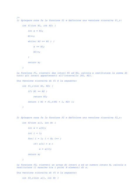 Esercitazione 1 Esercizi Svolti Su Comprensione E Modifica Del Codice