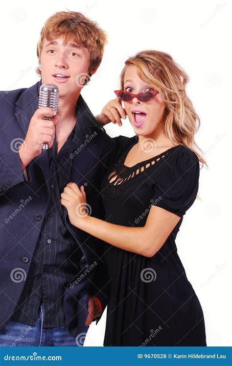 Karaoke Singers Stock Photo Image Of Micro Studio Nightclub 9670528