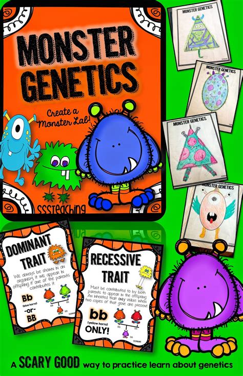 Monster Genetics Lesson Traits Heredity And Fun All In One